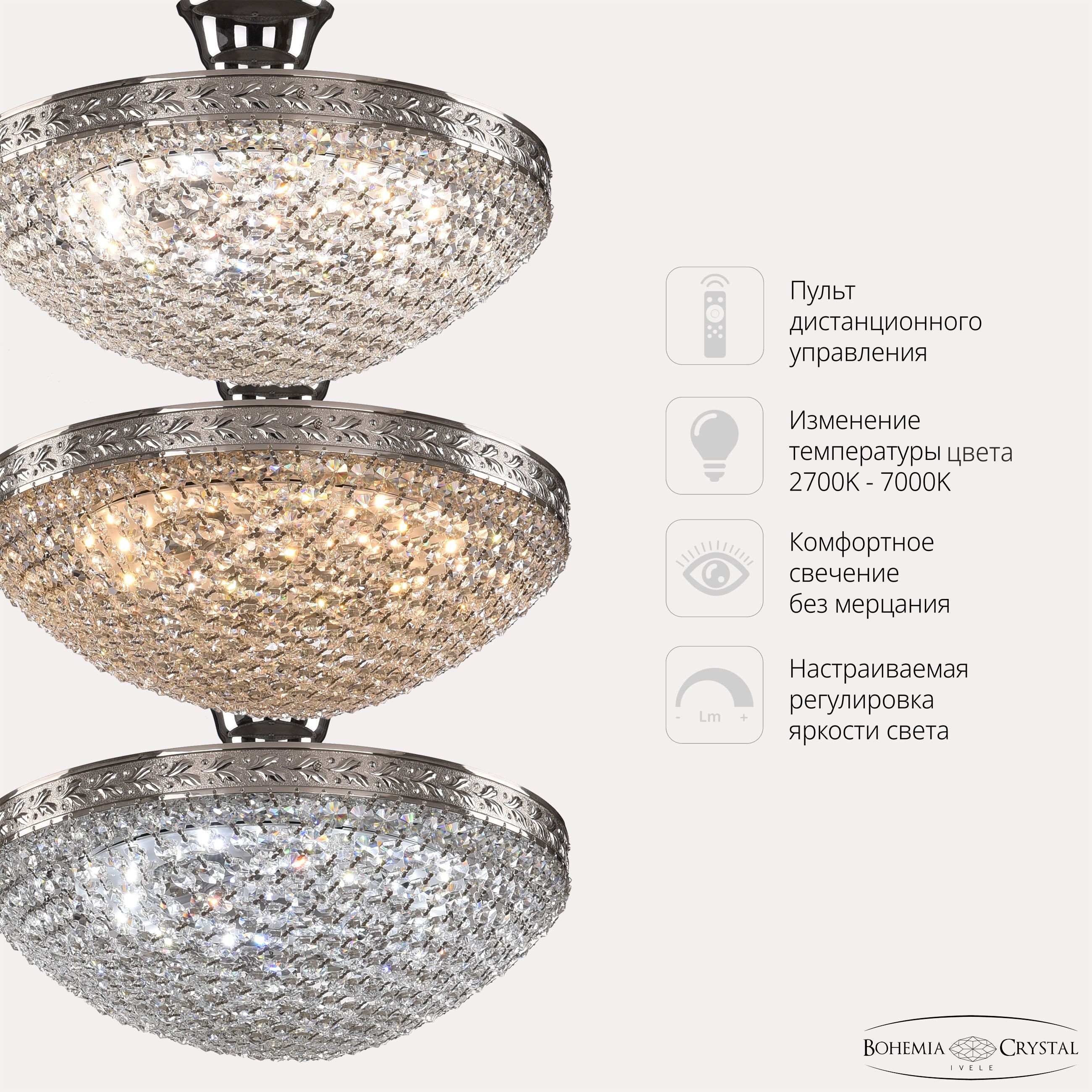 Изображение товара Потолочная люстра с пультом Bohemia 1932 19321/35IV/LED-DIM Ni