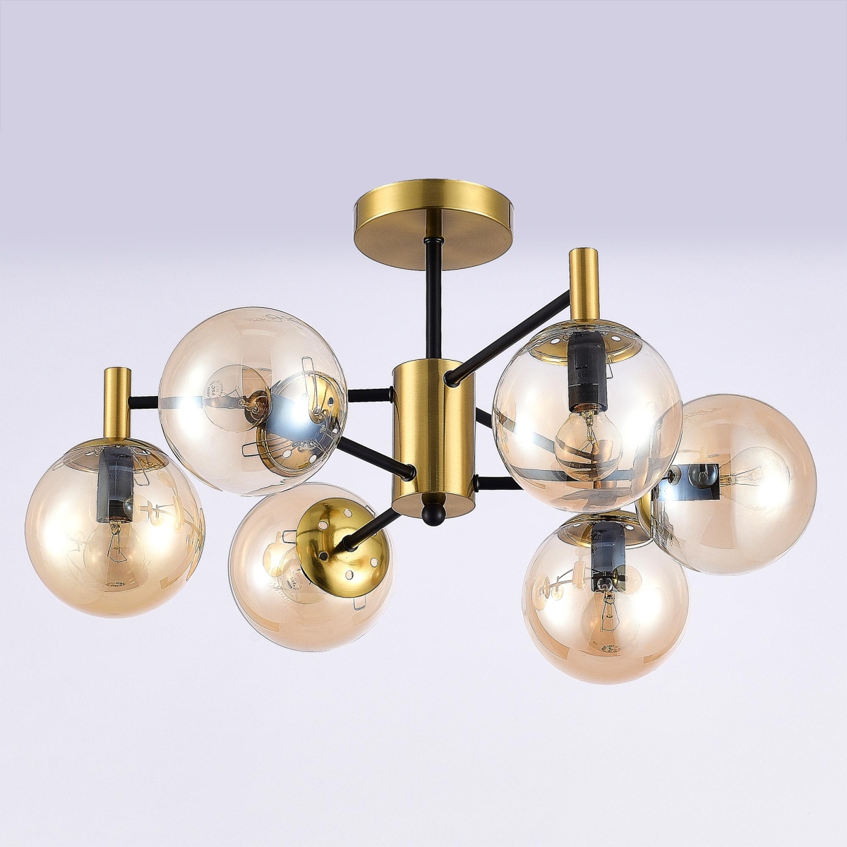 Изображение товара Люстра потолочная с бронзовой арматурой на штанге Citilux Шарлиз CL143163