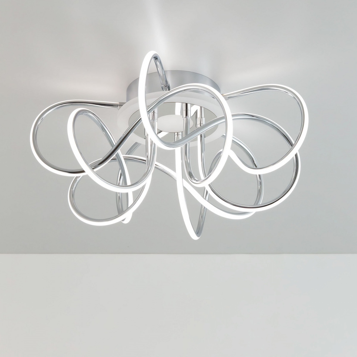 Изображение товара Люстра потолочная с пультом с голосовым управлением светодиодная с пультом управлением смартфоном и голосом регулировкой цветовой температуры яркости Citilux Джемини Смарт CL229A151E (Умный дом, Алиса)