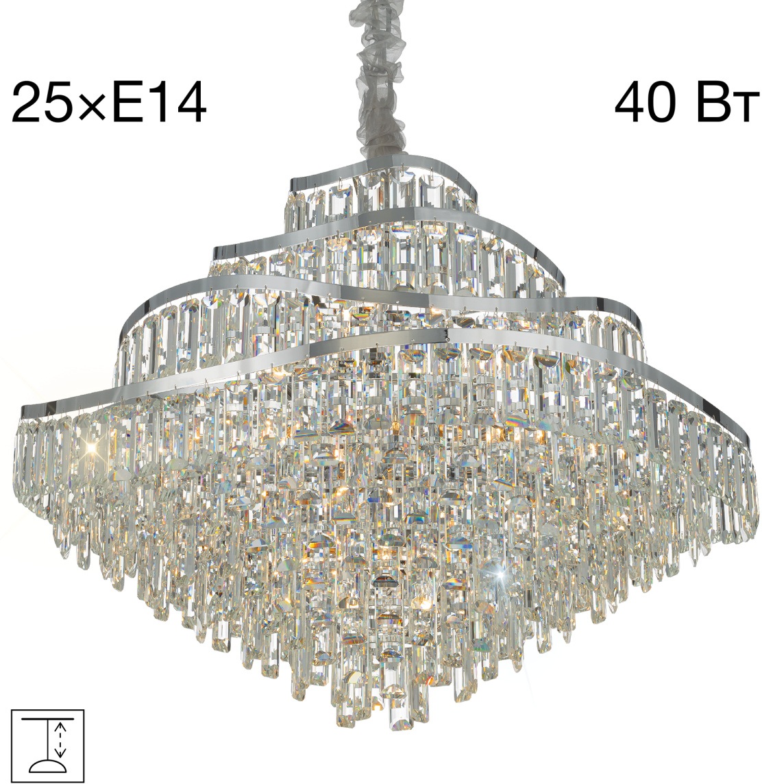 Изображение товара Подвесная люстра Citilux Naiad CL315191 из хрусталя классика