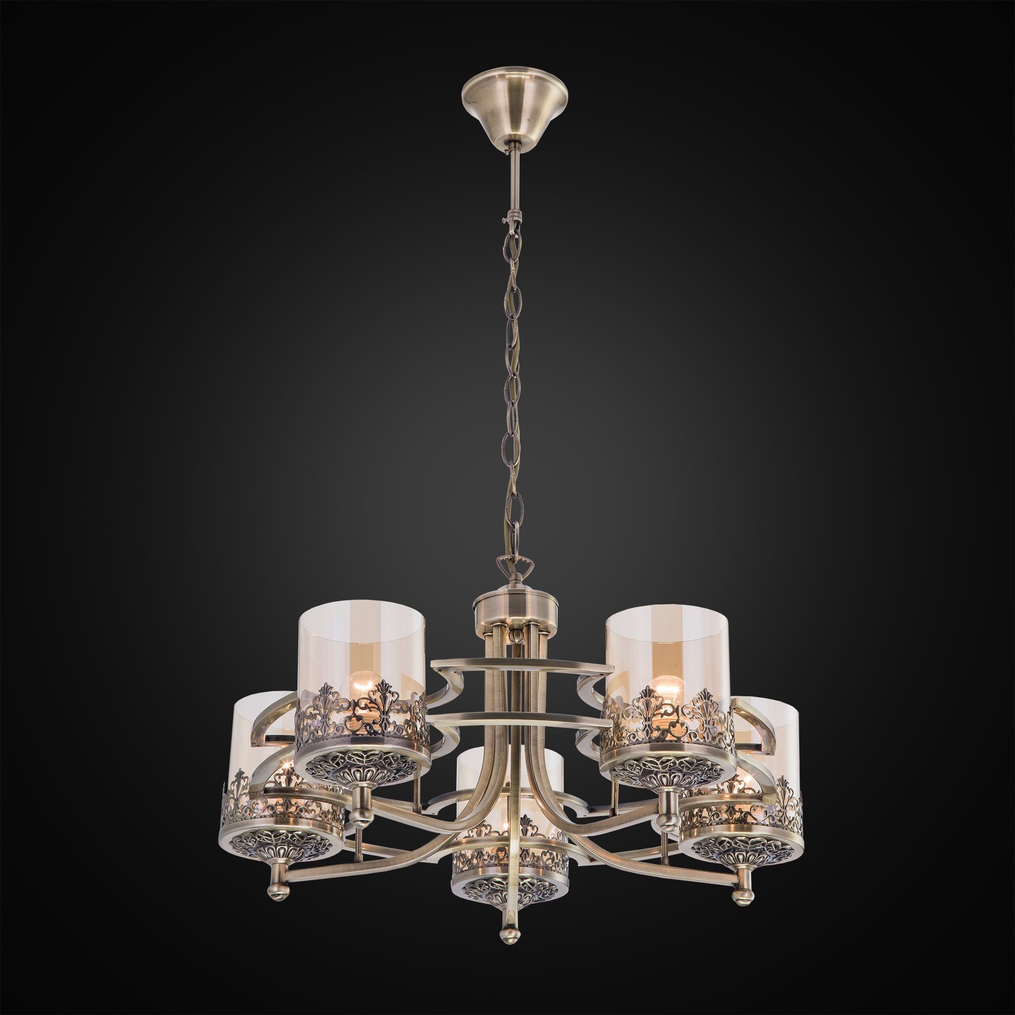 Изображение товара Подвесная люстра Citilux Ориент CL464153 с 5 лампами E27 бронза стекло