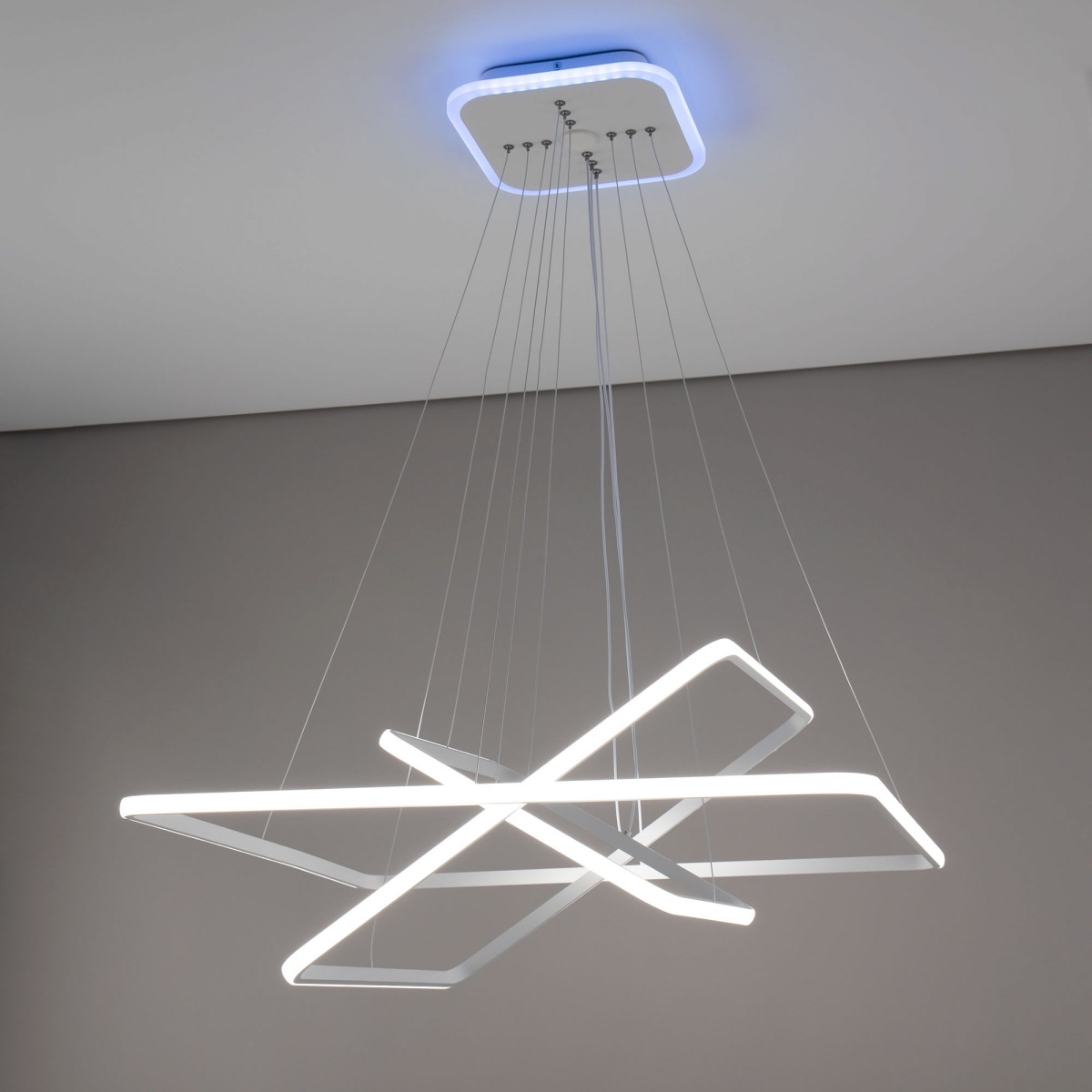 Изображение товара Умная подвесная RGB люстра WiFi светодиодная с пультом Белая Citilux Неон Смарт CL731AK110E (Умный дом, Алиса)