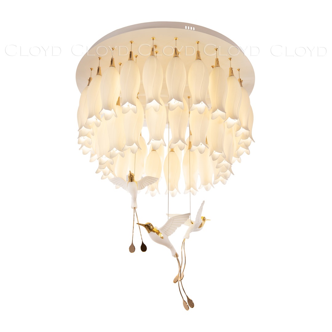 Изображение товара Подвесная люстра каскадная (цветы, птички) Cloyd Argana 11237