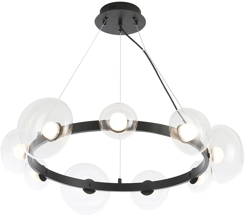 Изображение товара Подвесной светильник LED Crystal Lux BOSQUE SP9 BLACK/TRANSPARENT 9 плафонов