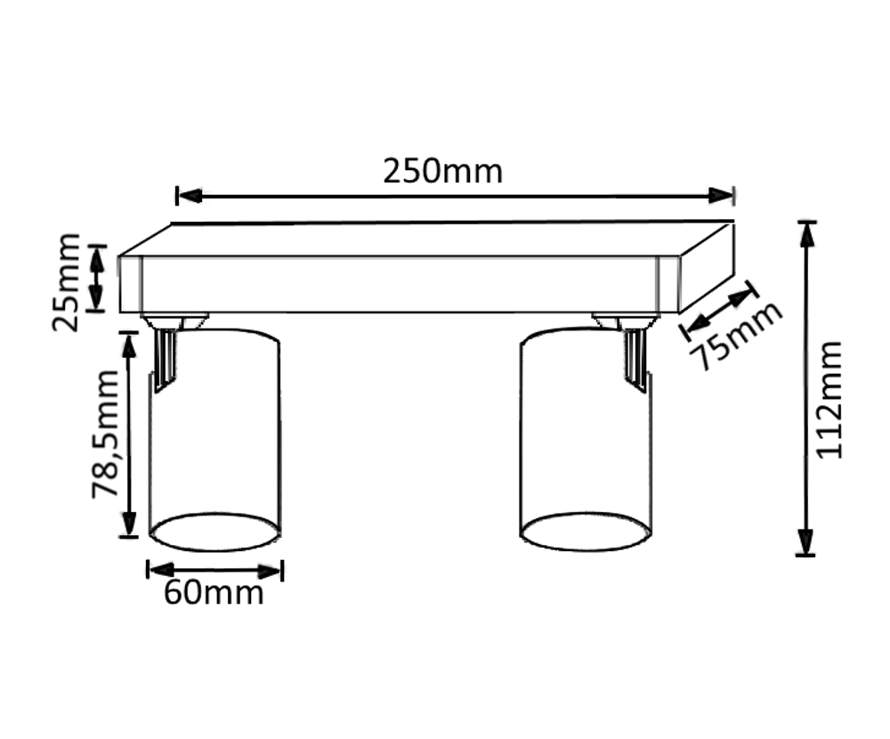 Изображение товара Спот Crystal Lux CLT 017CW2 L250 WH с 2 лампами для современного интерьера