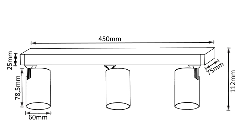 Изображение товара Современный спот Crystal Lux CLT 017CW3 L450 WH 3 лампы GU10 для гостиной и офиса