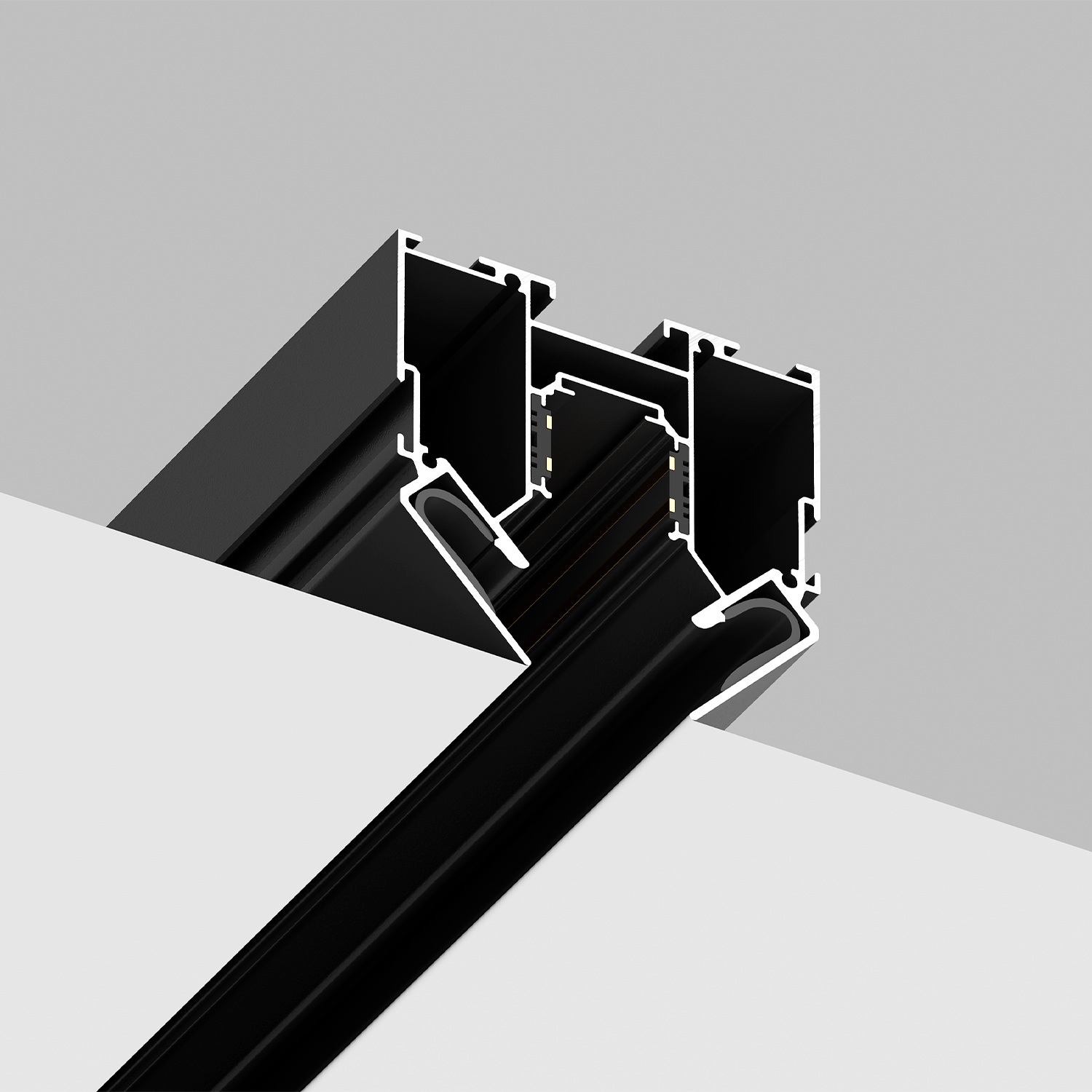 Изображение товара Шинопровод магнитный встраиваемый в натяжной ПВХ потолок 48V 3м Crystal Lux Space CLT 0.134 01 L3000 BL