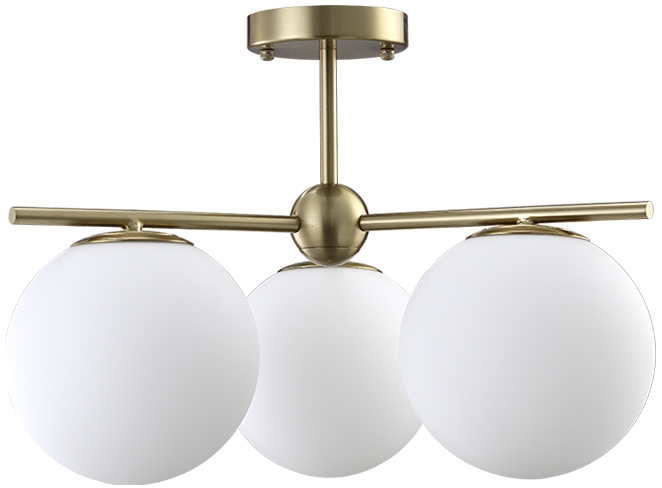 Изображение товара Потолочная люстра на штанге Crystal Lux FELIZ FELIZ SP-PL3 BRONZE/WHITE в форме шара