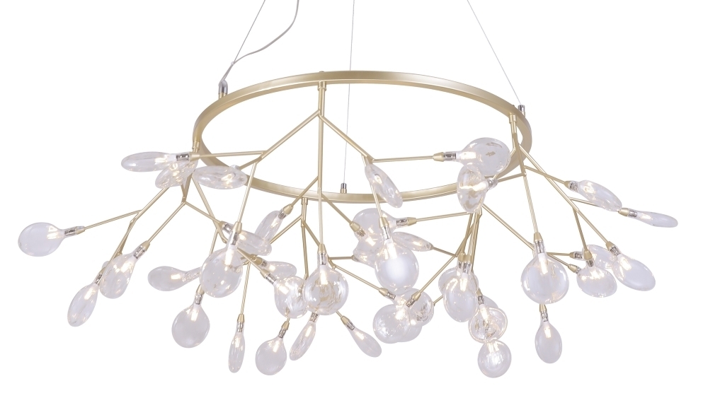 Изображение товара Подвесная светодиодная люстра Crystal Lux EVITA SP45 D GOLD/TRANSPARENT стильная и регулируемая