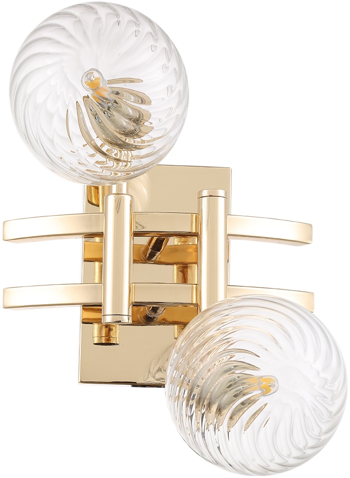 Изображение товара Настенный светильник Crystal Lux LUXURY AP2 GOLD (плафоны шарики)