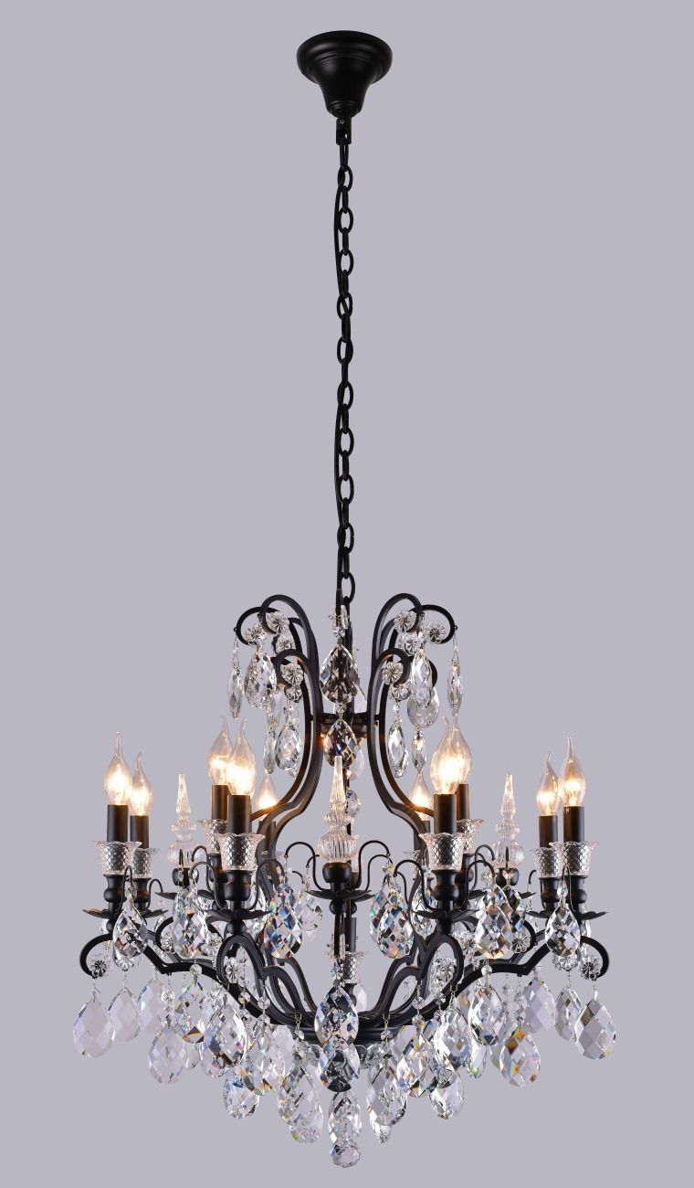 Изображение товара Подвесная люстра Crystal Lux MAGNIFICO SP13 BLACK/TRANSPARENT подсвечник