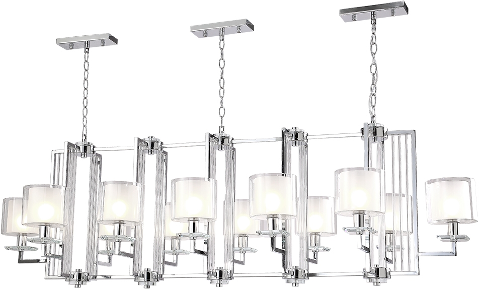 Изображение товара Подвесная люстра Crystal Lux NICOLAS SP12 L1600 NICKEL/WHITE