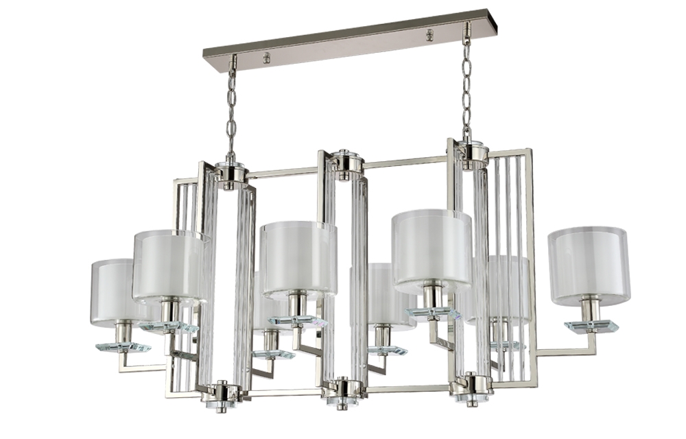 Изображение товара Подвесная люстра Crystal Lux NICOLAS SP8 L1000 NICKEL/WHITE