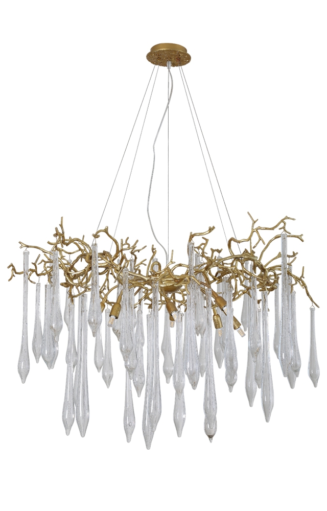 Изображение товара Подвесная люстра Crystal Lux REINA SP8 D1000 GOLD PEARL стиль арт-деко регулировка