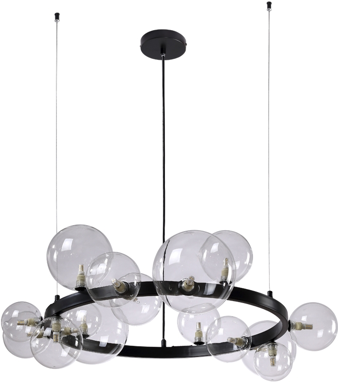 Подвесная люстра светодиодная SP15 V2 BLACK/TRANSPARENTE Crystal Lux ...