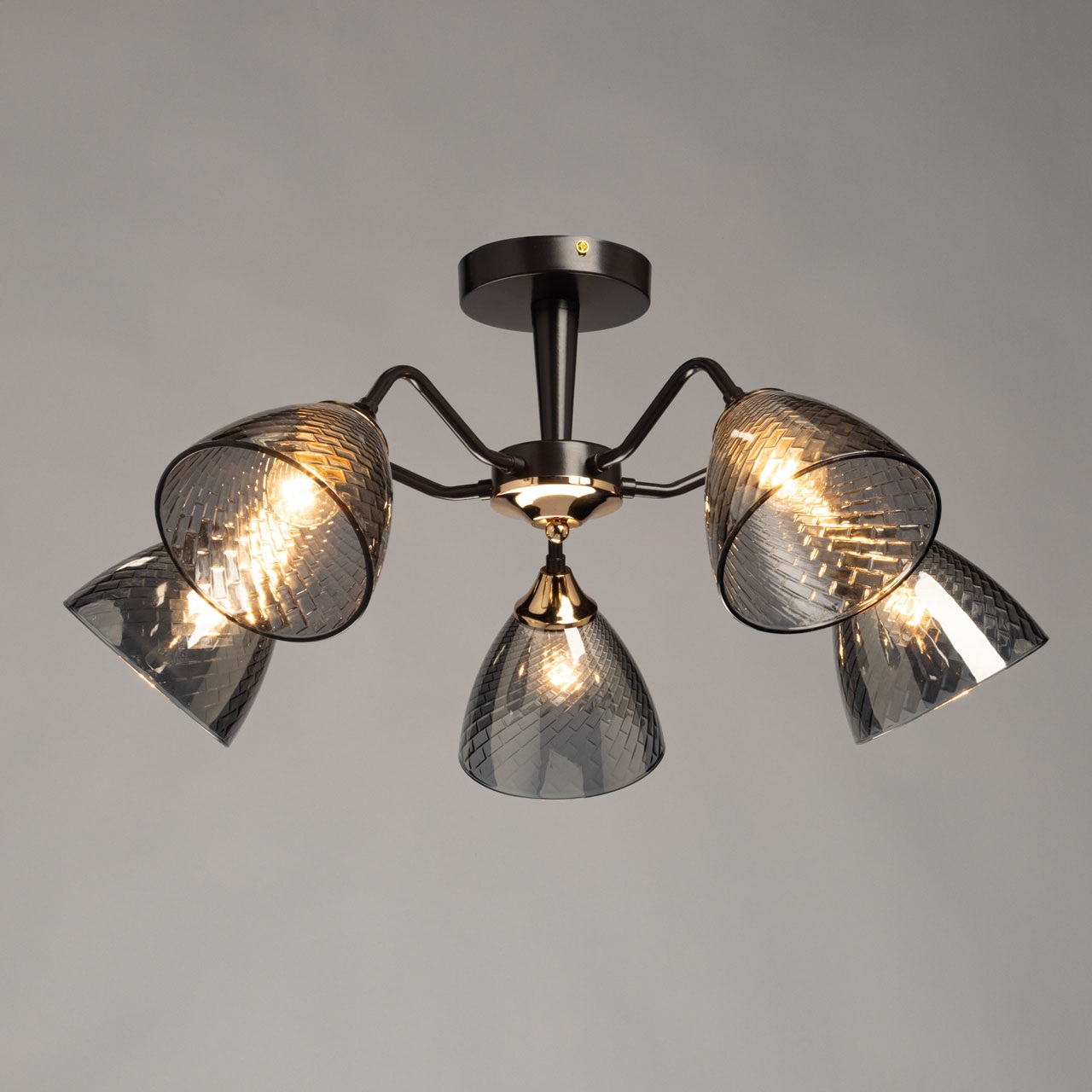 Изображение товара Потолочная люстра на штанге De City Альфа 115010405 для кухни гостиной 5 ламп