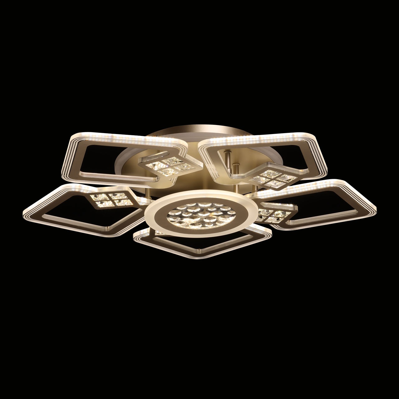 Изображение товара Потолочная LED люстра с теплым белым светом с ПДУ De City Мадлен 424016107