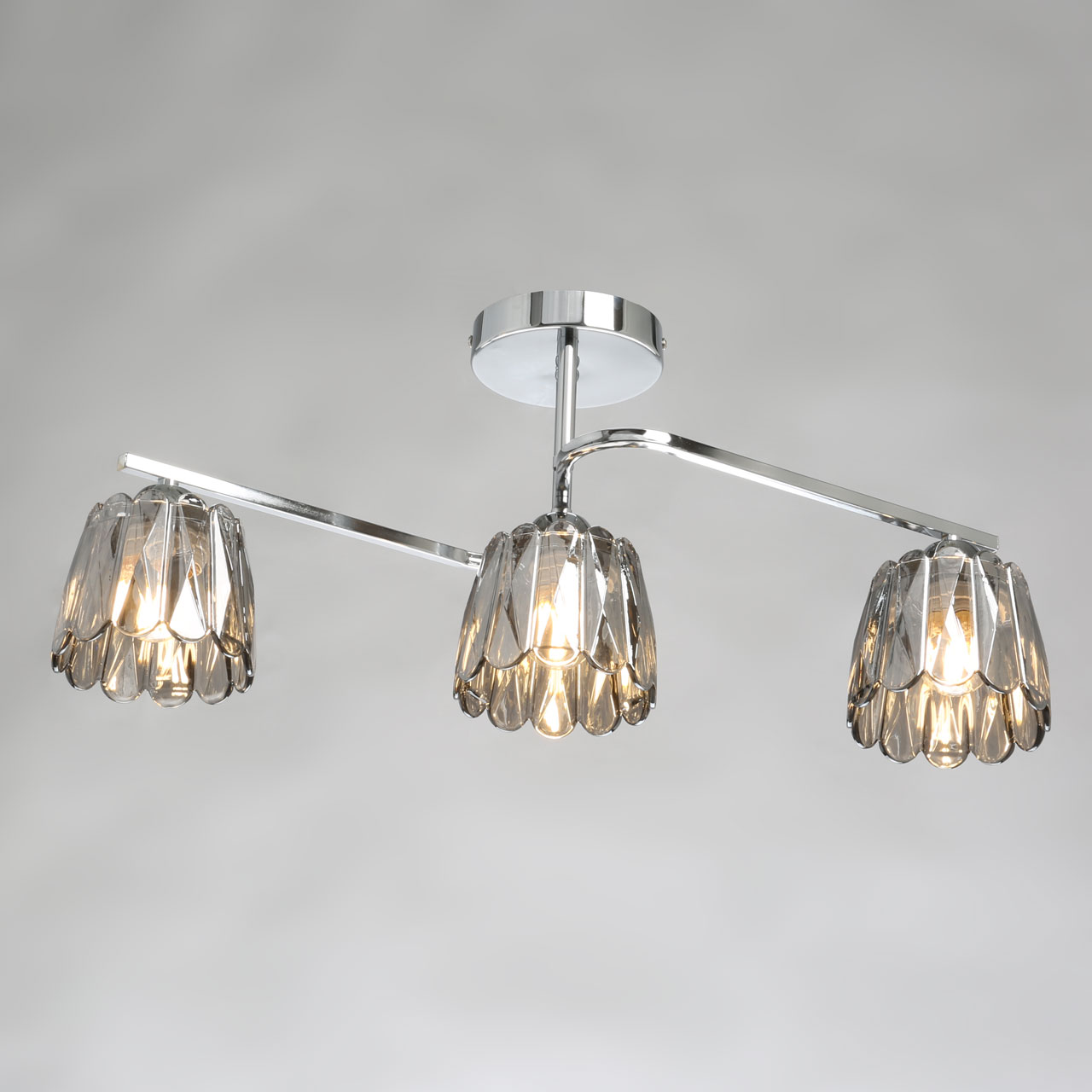 Изображение товара Потолочная люстра на штанге De City Клэр 463012003 модерн дымчатый стекло хром