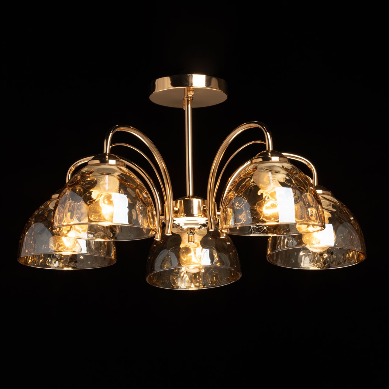 Изображение товара Потолочная люстра на штанге De City Нежность 676017005 с 5 плафонами стекло стиль модерн