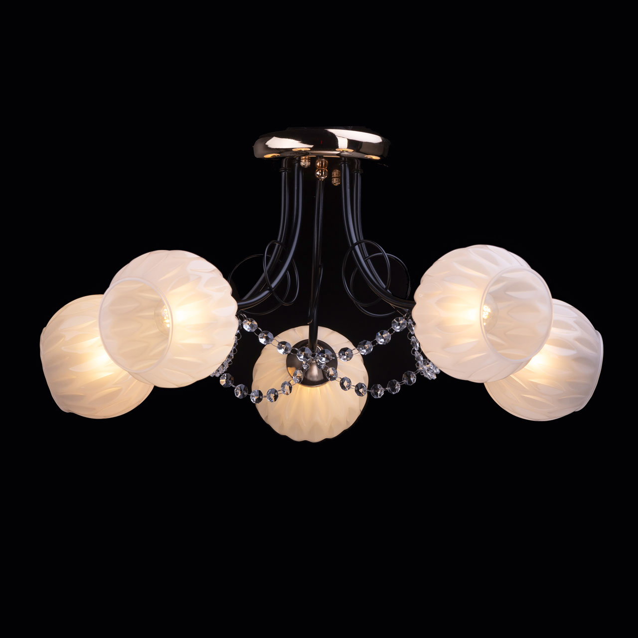 Изображение товара Потолочная люстра De City Грация 677014205 стиль модерн 5 плафонов стекло хрусталь