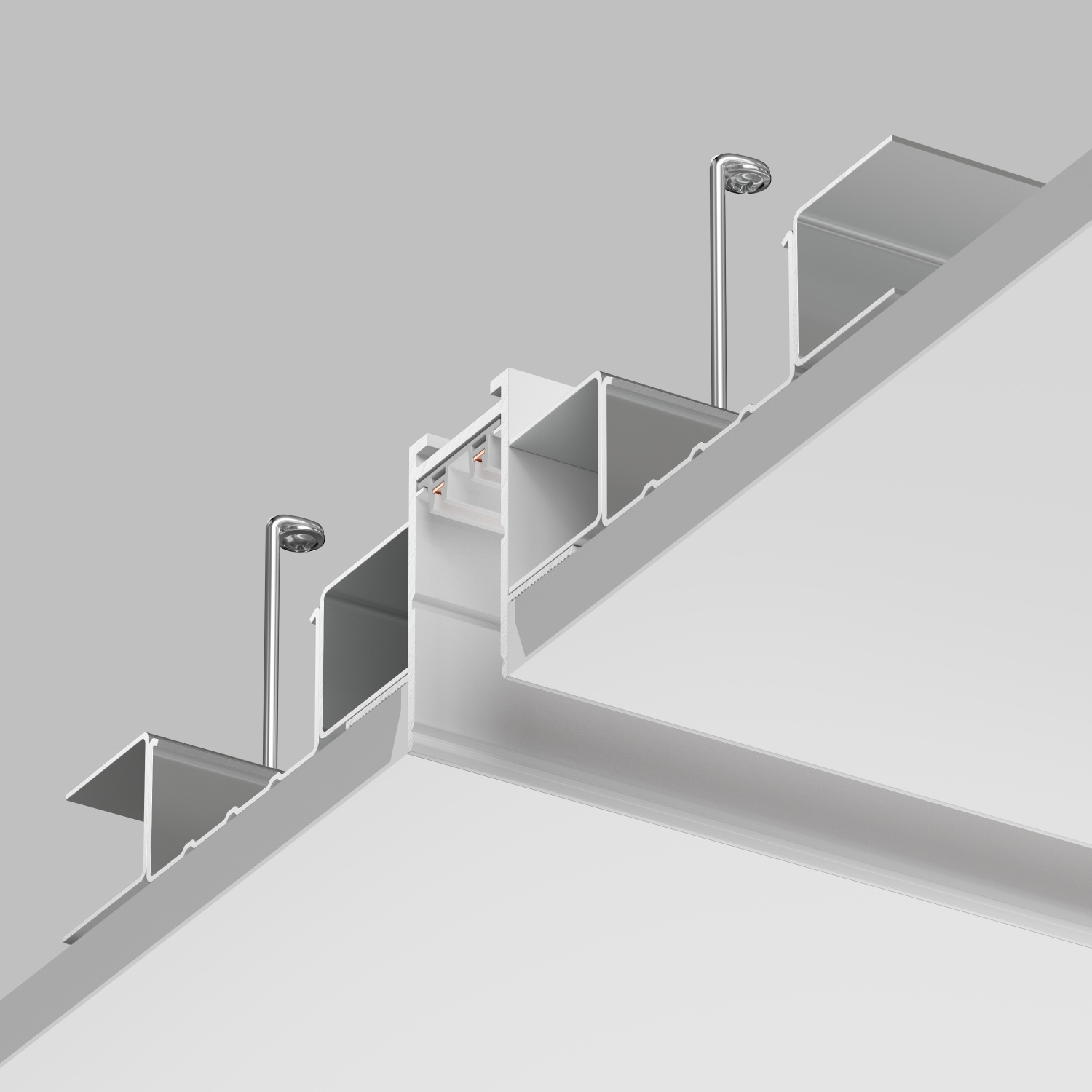 Изображение товара Встраиваемый однофазный шинопровод под гипсокартон 2м 220V, белый Denkirs Smart TR2012-WH