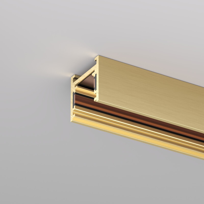 Изображение товара Шинопровод магнитный накладной/подвесной 2м, 48В DC, IP20, сатинированная латунь, алюминий Denkirs Shine Base TR5716-SB