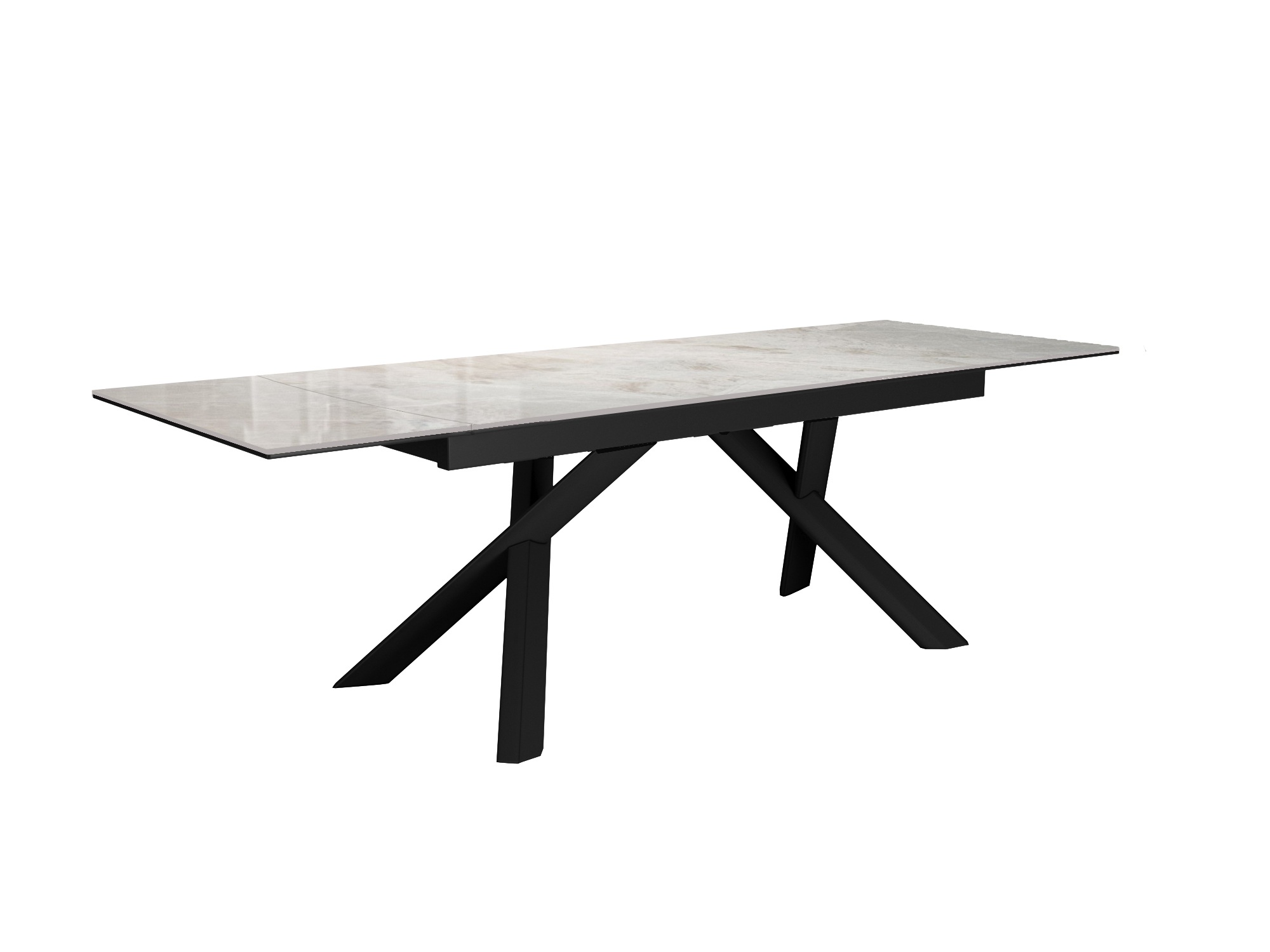 Изображение товара Стол DikLine DKX140 керамика Italian Grey серый с черным подстольем 200 см