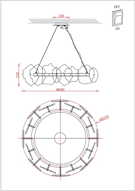 Изображение товара Подвесная люстра LED Divinare Eleanor 1713/17 SP-100 в стиле модерн