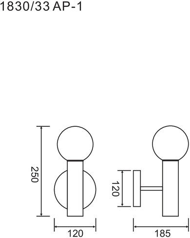 Изображение товара Бра Divinare Eterno 1830/33 AP-1 в форме шара