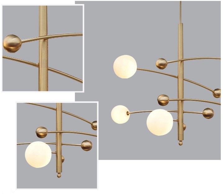 Изображение товара Подвесная люстра на штанге Delight Collection Globe Mobile 10215P/5 brass в форме шара