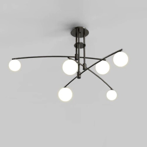 Изображение товара Потолочная люстра на штанге Delight Collection 8119P 8119P/6 black в форме шара