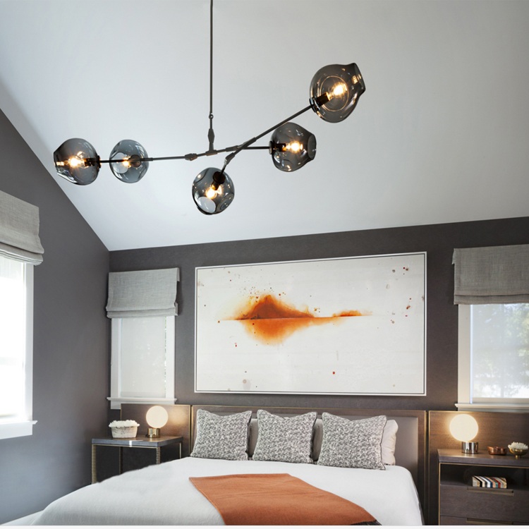 Изображение товара Подвесная люстра на штанге Delight Collection Bubble KG0579P-5 smoky