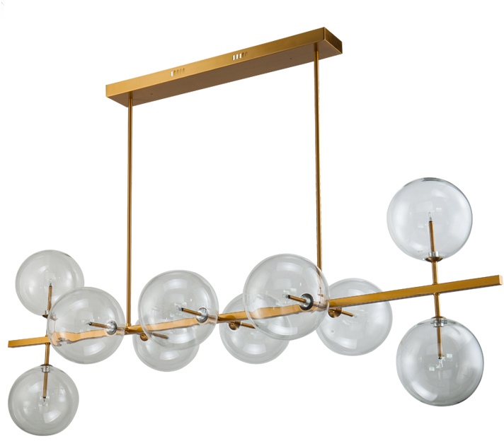 Изображение товара Потолочная люстра на штангеDelight Collection Globe Mobile KG0965P-10L brass в форме шара