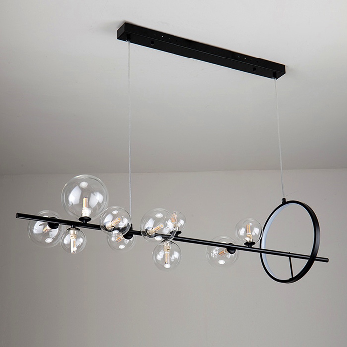Изображение товара Люстра подвесная высотой 30 см молекулы Delight Collection Art Deco Bubble KG1233P-10 black/clear