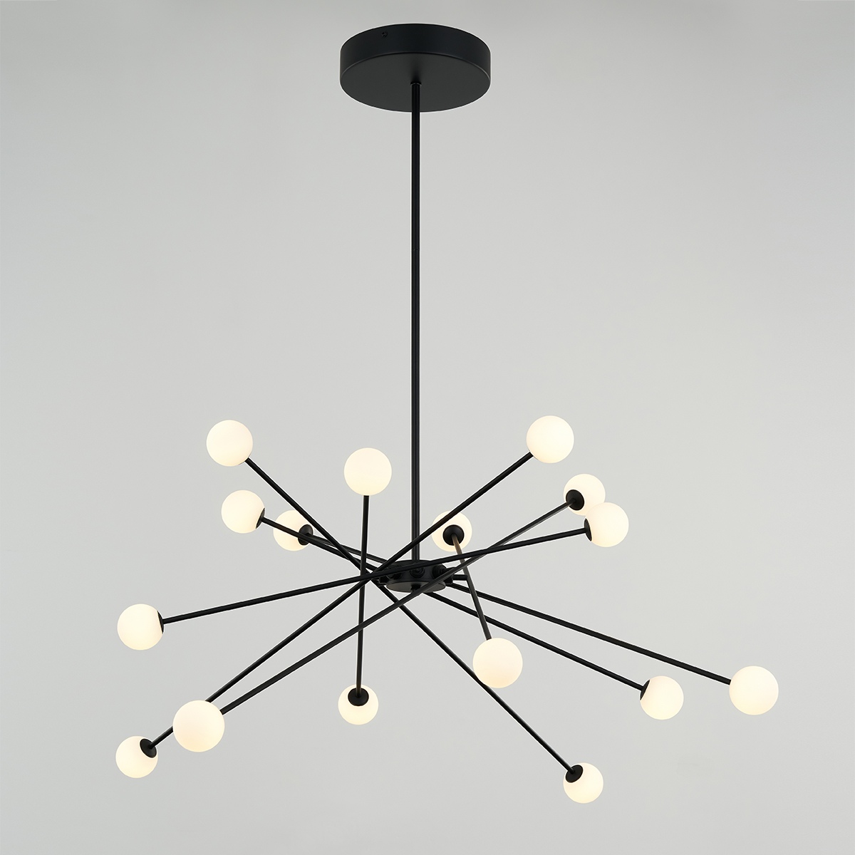 Изображение товара Подвесная люстра светодиодная на штанге асимметричная Delight Collection MD19001025 MD19001025-16A black