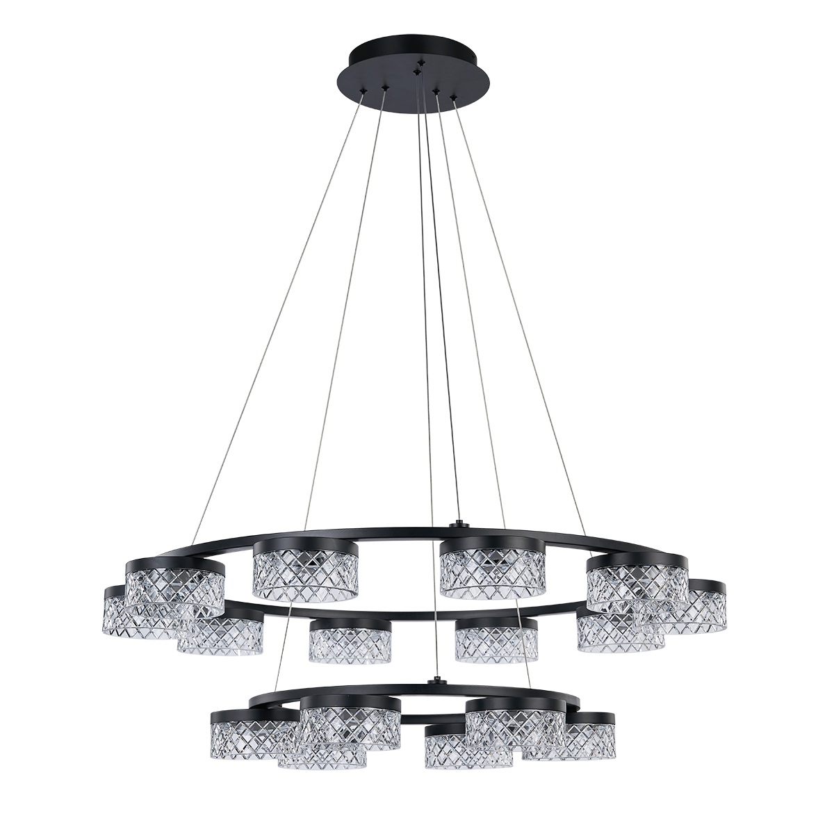 Изображение товара Подвесная люстра светодиодная Delight Collection Diamond cut MD21020075-16B matt black