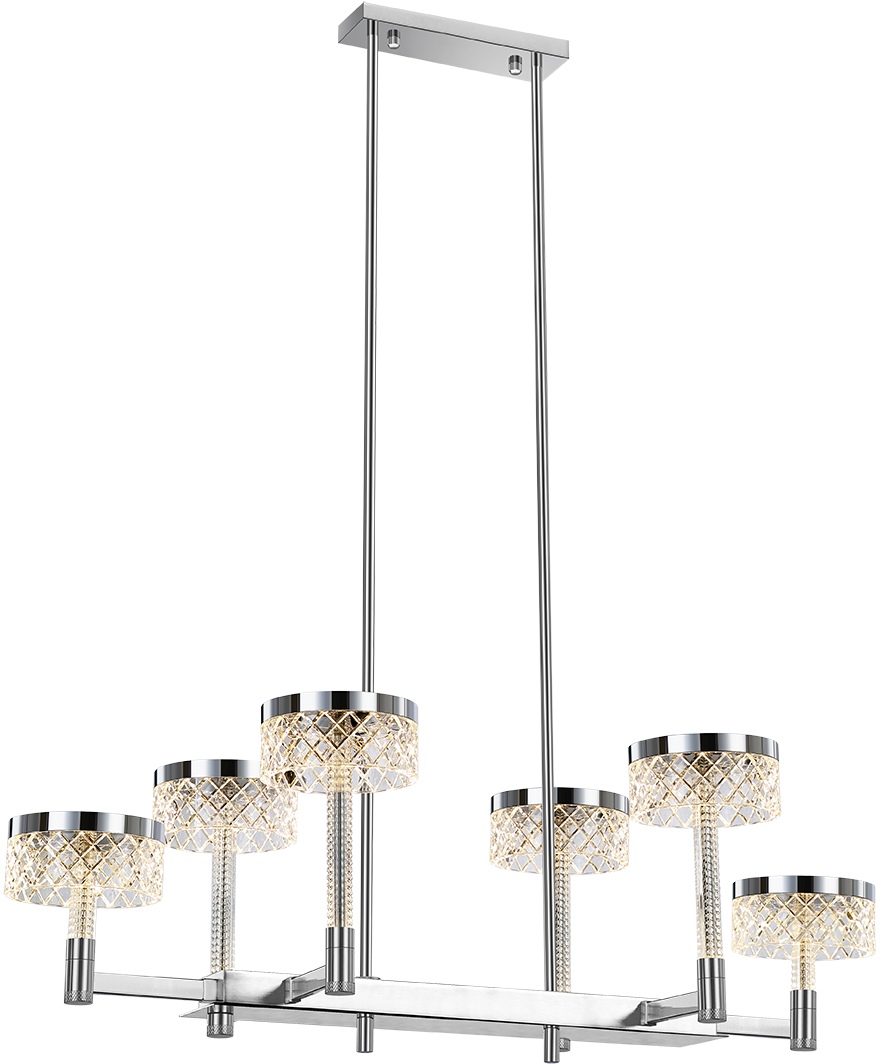 Изображение товара Подвесная люстра светодиодная на штанге Delight Collection Diamond cut MD21020075-6B chrome