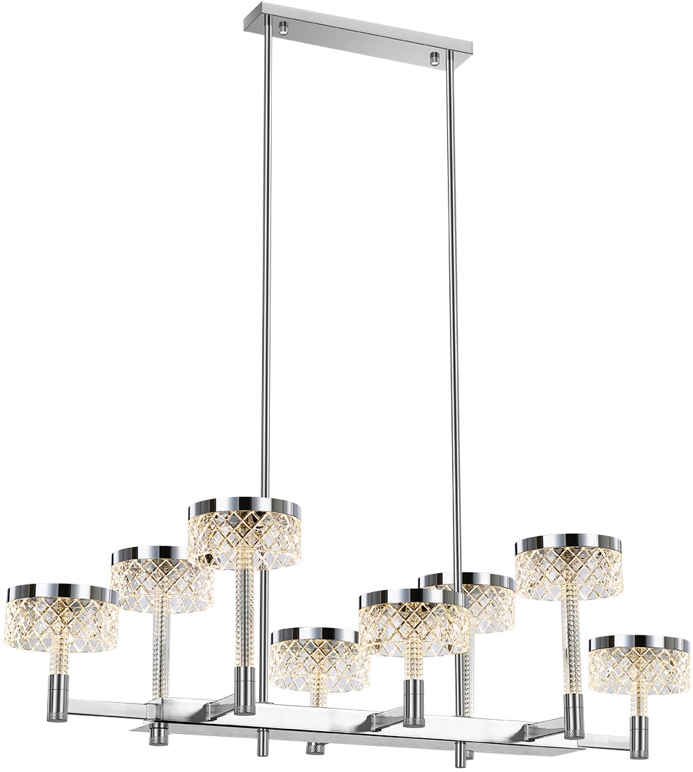 Изображение товара Подвесная люстра светодиодная на штанге Delight Collection Diamond cut MD21020075-8B chrome