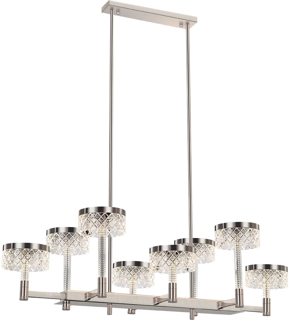 Изображение товара Подвесная люстра светодиодная на штанге Delight Collection Diamond cut MD21020075-8B satin nickel