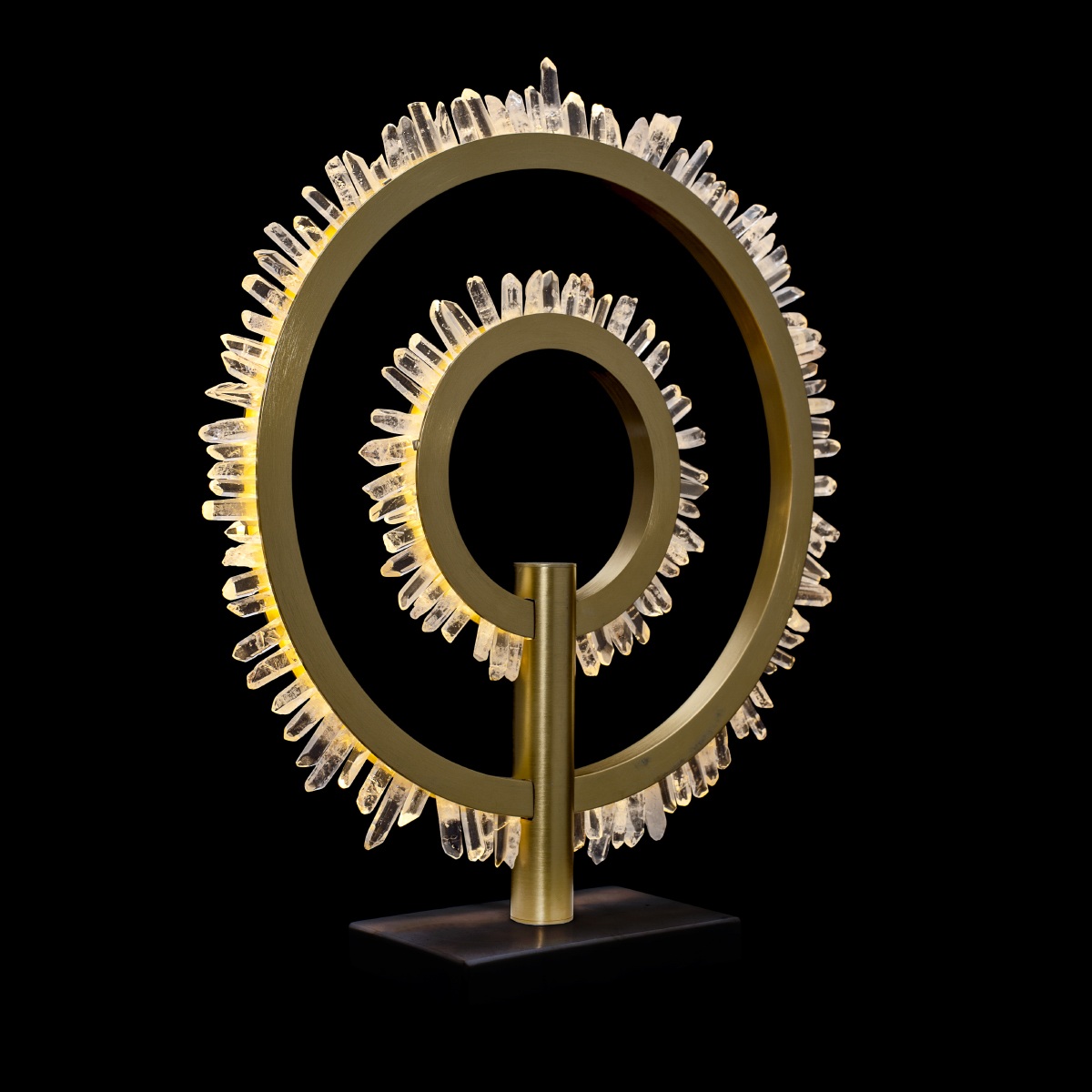 Изображение товара Настольная лампа светодиодная хрустальная Delight Collection Quartz Halo MT20020154-2A satin gold