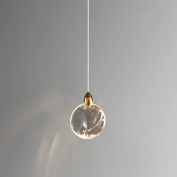 Изображение товара Подвесной светильник светодиодный модерн с стеклянным плафоном и золотой арматурой