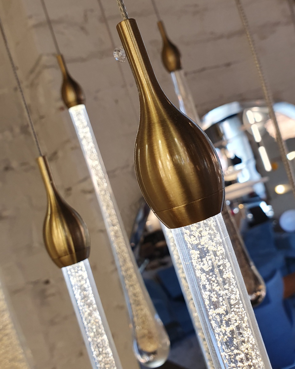 Изображение товара Подвесной светильник светодиодный Delight Collection Teardrop OM801670-3-G Золото стекло