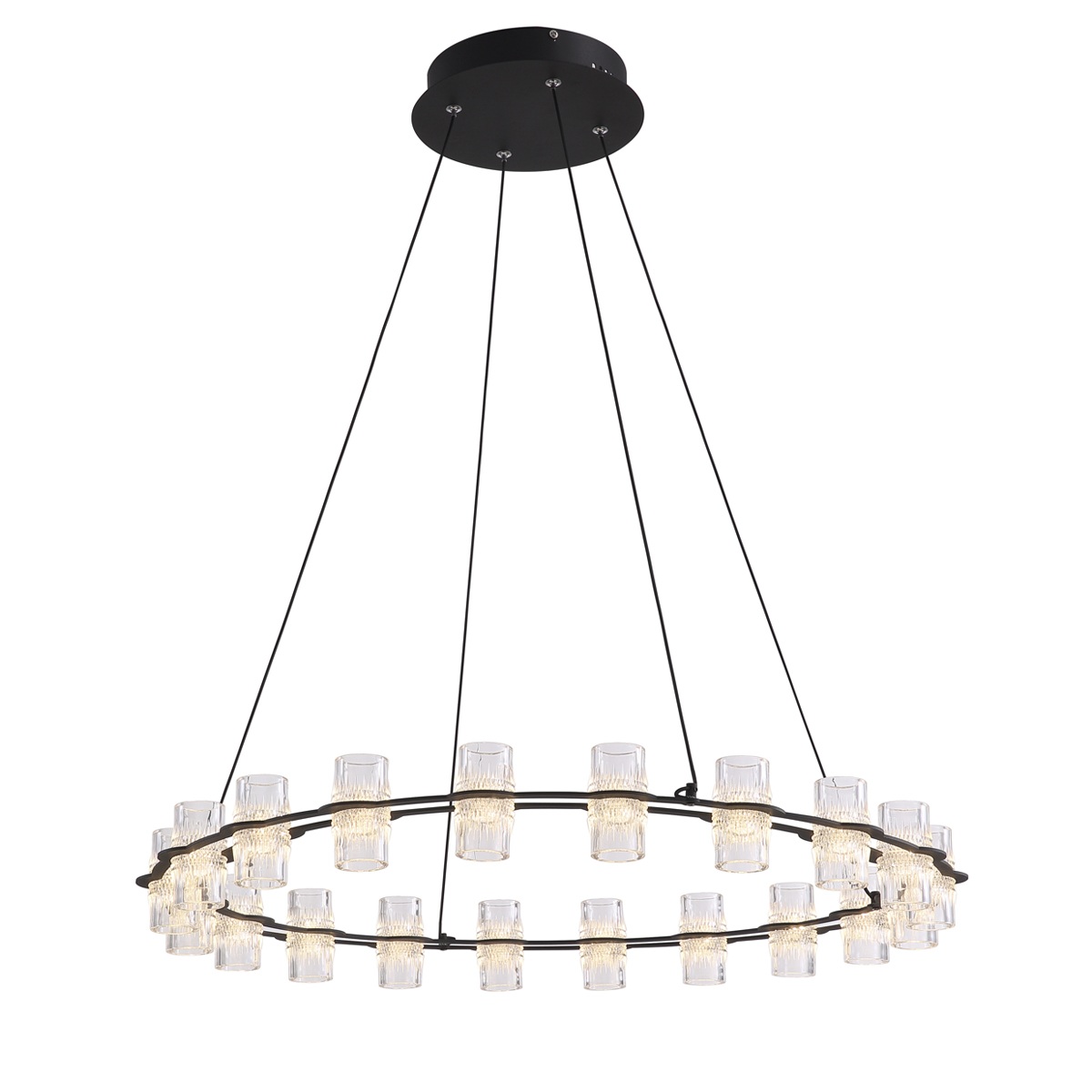 Изображение товара Подвесная светодиодная люстра Delight Collection P0677-680A black 120 см черный с акрилом