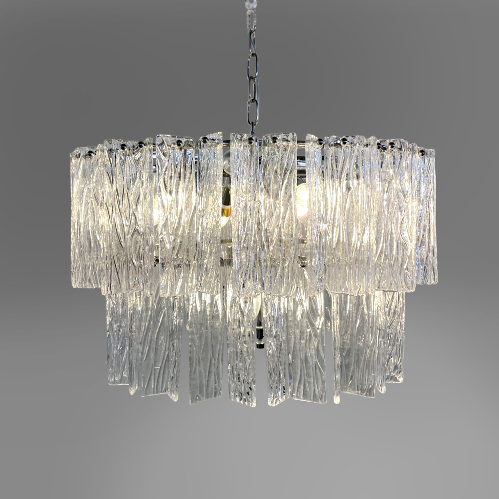 Изображение товара Подвесная люстра Delight Collection BRCH9094 Vivian nickel 12 ламп 40 Вт стекло металлик