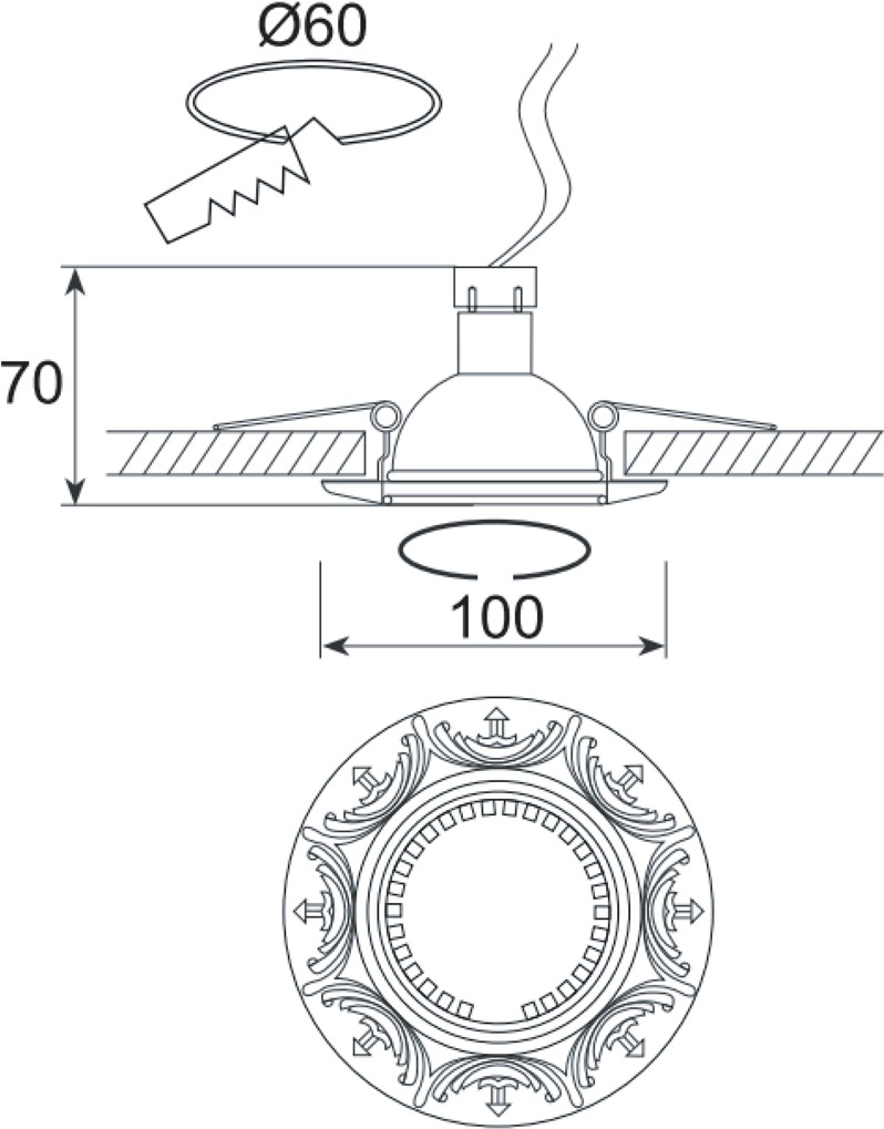Изображение товара Встраиваемый светильник круглый Donolux N1555 N1553-Chrome