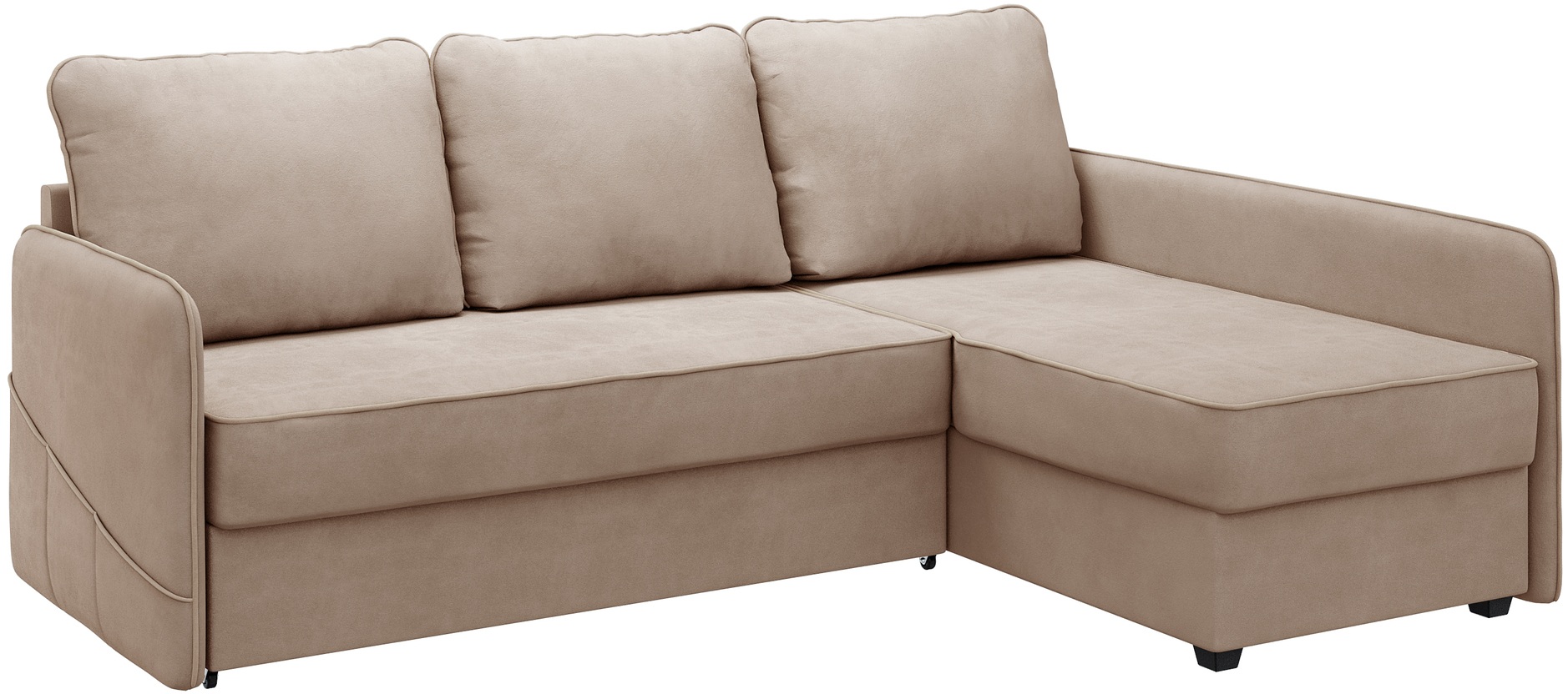 Диван тканевый угловой бежевый, угол правый D1 Слим AAA41521003 Velutto 18 D1  furniture купить выгодно в интернет-магазине Лю.ру - Доставка в Москве, по  России