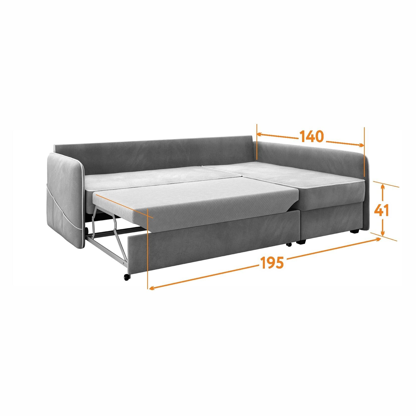 Диван тканевый угловой бежевый, угол правый D1 Слим AAA41521003 Velutto 18 D1  furniture купить выгодно в интернет-магазине Лю.ру - Доставка в Москве, по  России