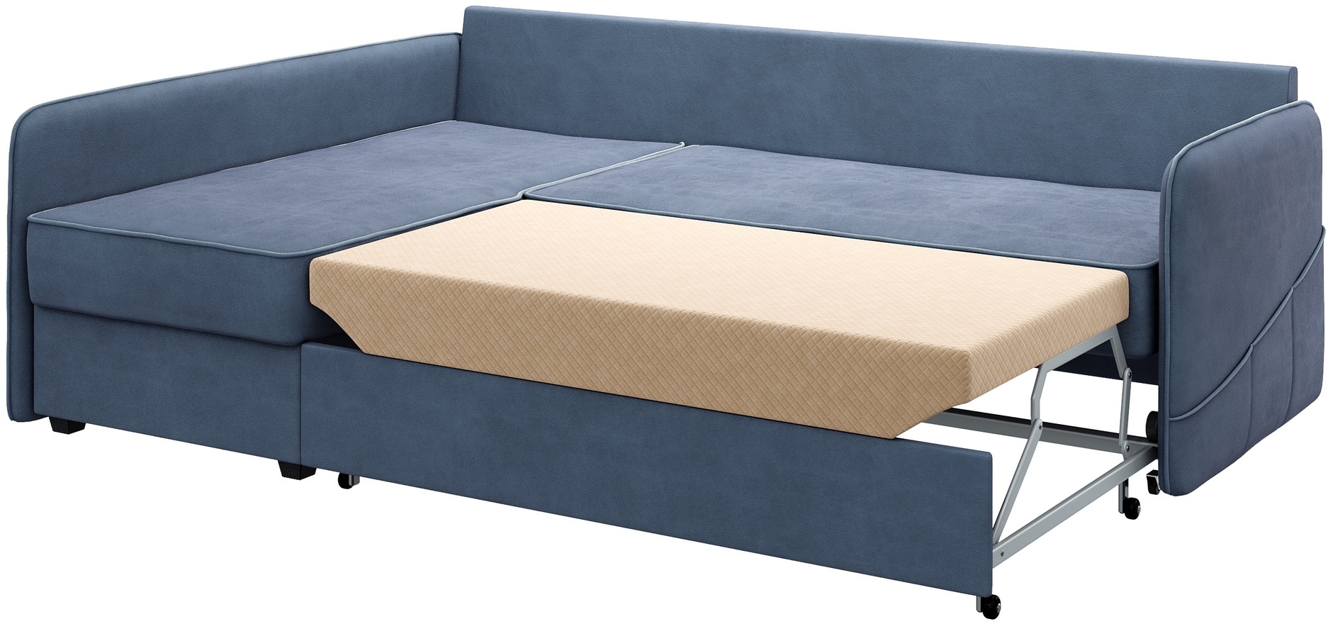 Диван тканевый угловой синий, угол левый D1 Слим AAA41521006 Velutto 48 D1  furniture купить выгодно в интернет-магазине Лю.ру - Доставка в Москве, по  России