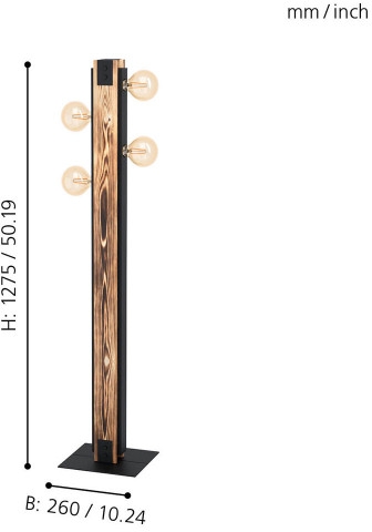 Изображение товара Торшер колонна Eglo Layham 43471 с ножным выключателем минимализм