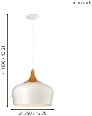 Изображение товара Подвесной светильник Eglo Obregon 95383 хай-тек стиль висюча лампа 60 Вт